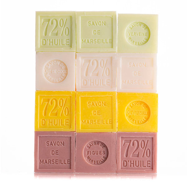Pack of 12 Marseille soap cubes, 100 g