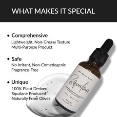 100% Plant-Derived Olive Squalane - Face & Hair Hydrating Oil