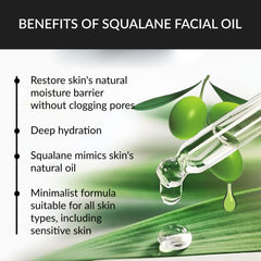 100% Plant-Derived Olive Squalane - Face & Hair Hydrating Oil