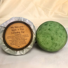 Apple & Rice Exfoliating Bar - Natural Body & Scalp Scrub | My Skin and I